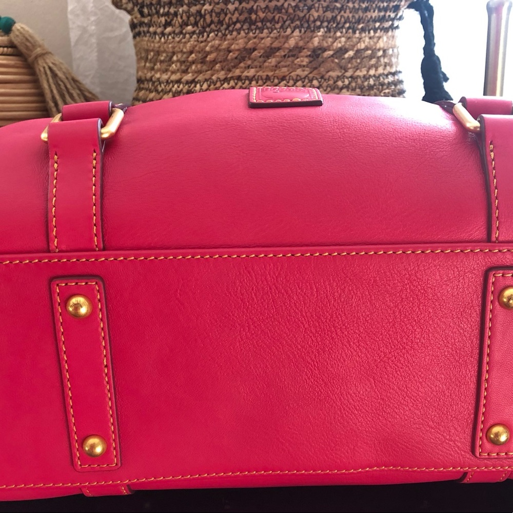 Dooney & Bourke Florentine Small Satchel w/ detachable, strap- FUSHIA - Picture 6 of 9